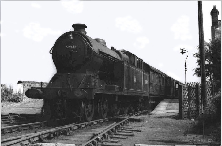 engine 69842 picking up passengers