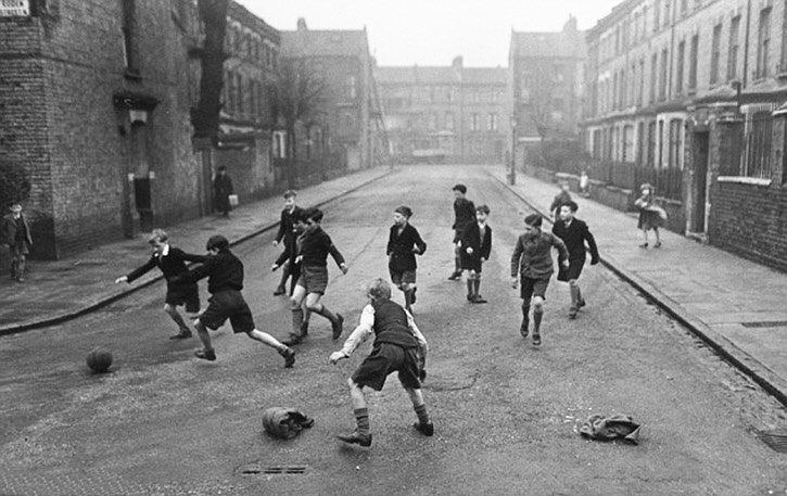 football in the street